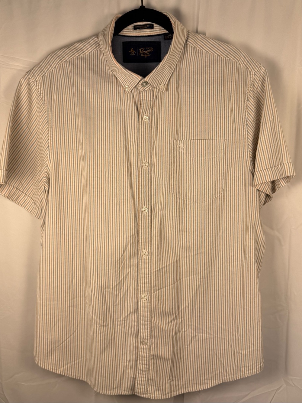 Original Penguin Heritage Slim Fit Stripe Button Down Shirt XL